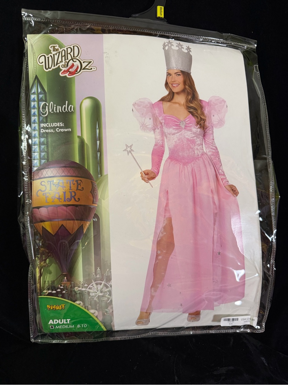 Glinda Adult Pink Costume Dress with Crown